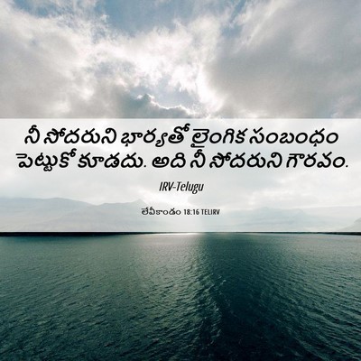 Picture 06 - లేవీకాండం 18:16 TELIRV - నీ సోదరుని - Bible Verse Picture