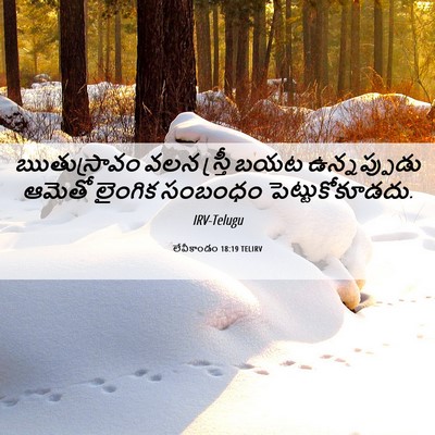 Picture 06 - లేవీకాండం 18:19 TELIRV - ఋతుస్రావం వలన - Bible Verse Picture