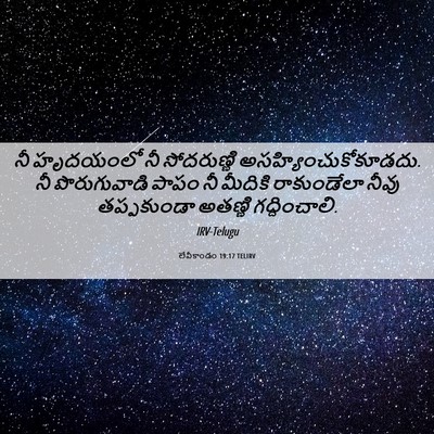 Picture 06 - లేవీకాండం 19:17 TELIRV - నీ హృదయంలో నీ - Bible Verse Picture