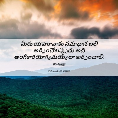 Picture 06 - లేవీకాండం 19:5 TELIRV - మీరు యెహోవాకు - Bible Verse Picture