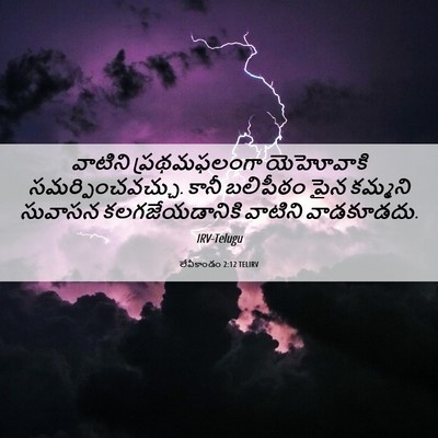 Picture 06 - లేవీకాండం 2:12 TELIRV - వాటిని ప్రథమఫలంగా - Bible Verse Picture