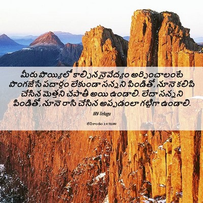 Picture 06 - లేవీకాండం 2:4 TELIRV - మీరు పొయ్యిలో - Bible Verse Picture