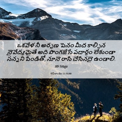 Picture 06 - లేవీకాండం 2:5 TELIRV - ఒకవేళ నీ అర్పణ - Bible Verse Picture