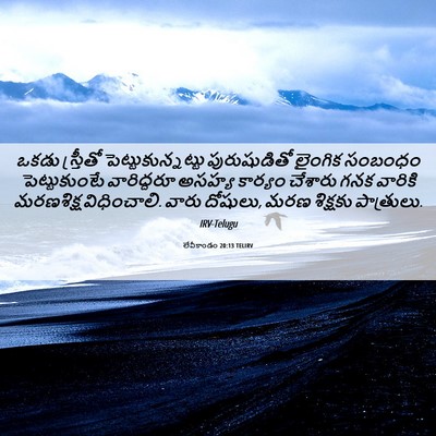 Picture 06 - లేవీకాండం 20:13 TELIRV - ఒకడు స్త్రీతో - Bible Verse Picture