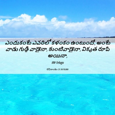 Picture 06 - లేవీకాండం 21:18 TELIRV - ఎందుకంటే ఎవరిలో - Bible Verse Picture