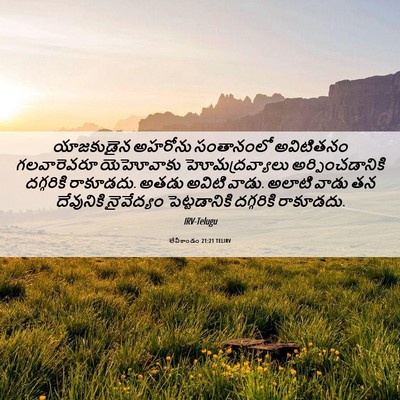 Picture 06 - లేవీకాండం 21:21 TELIRV - యాజకుడైన అహరోను - Bible Verse Picture