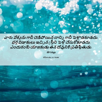 Picture 06 - లేవీకాండం 21:7 TELIRV - వారు వేశ్యను గానీ - Bible Verse Picture