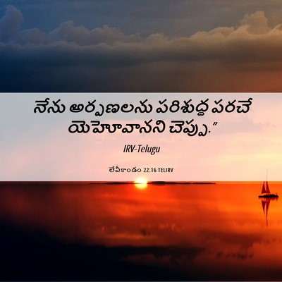 Picture 06 - లేవీకాండం 22:16 TELIRV - నేను అర్పణలను - Bible Verse Picture