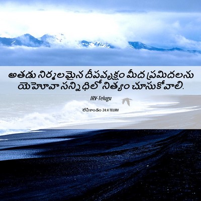 Picture 06 - లేవీకాండం 24:4 TELIRV - అతడు నిర్మలమైన - Bible Verse Picture