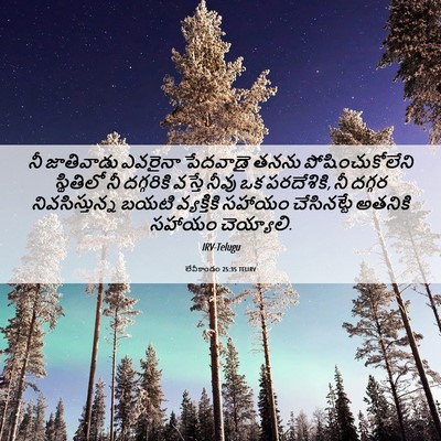 Picture 06 - లేవీకాండం 25:35 TELIRV - నీ జాతివాడు - Bible Verse Picture