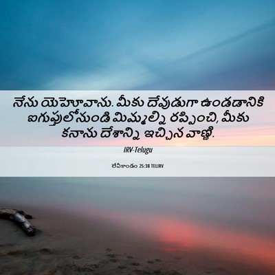 Picture 06 - లేవీకాండం 25:38 TELIRV - నేను యెహోవాను. - Bible Verse Picture