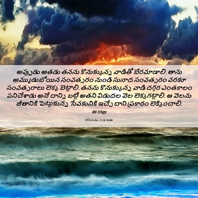 Picture 06 - లేవీకాండం 25:50 TELIRV - అప్పుడు అతడు తనను - Bible Verse Picture