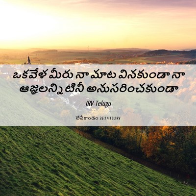 Picture 06 - లేవీకాండం 26:14 TELIRV - ఒకవేళ మీరు నా మాట - Bible Verse Picture