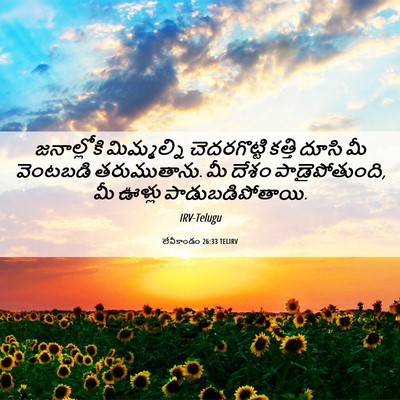 Picture 06 - లేవీకాండం 26:33 TELIRV - జనాల్లోకి - Bible Verse Picture