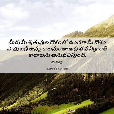 Picture 06 - లేవీకాండం 26:34 TELIRV - మీరు మీ శత్రువుల - Bible Verse Picture