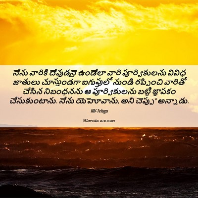 Picture 06 - లేవీకాండం 26:45 TELIRV - నేను వారికి - Bible Verse Picture