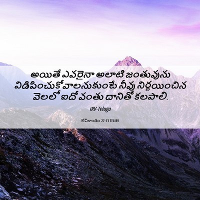 Picture 06 - లేవీకాండం 27:13 TELIRV - అయితే ఎవరైనా - Bible Verse Picture