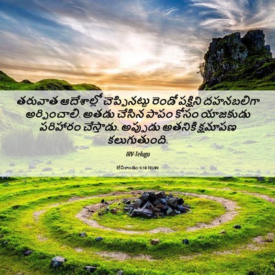 Picture 06 - లేవీకాండం 5:10 TELIRV - తరువాత ఆదేశాల్లో - Bible Verse Picture