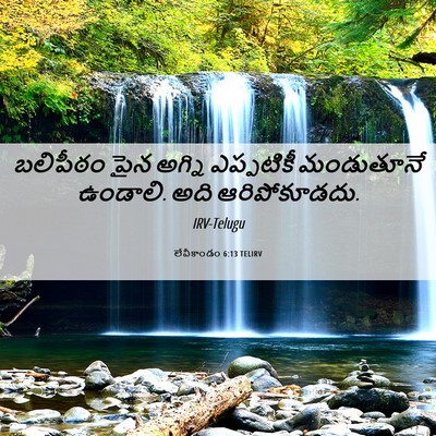 Picture 06 - లేవీకాండం 6:13 TELIRV - బలిపీఠం పైన అగ్ని - Bible Verse Picture