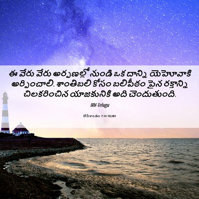 Picture 06 - లేవీకాండం 7:14 TELIRV - ఈ వేరు వేరు - Bible Verse Picture