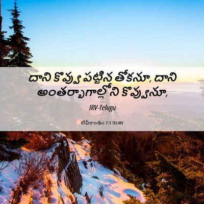 Picture 06 - లేవీకాండం 7:3 TELIRV - దాని కొవ్వు - Bible Verse Picture