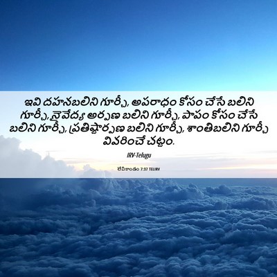 Picture 06 - లేవీకాండం 7:37 TELIRV - ఇవి దహనబలిని - Bible Verse Picture
