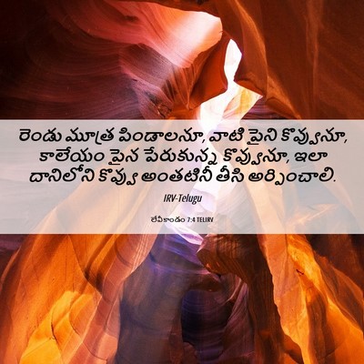 Picture 06 - లేవీకాండం 7:4 TELIRV - రెండు మూత్ర - Bible Verse Picture