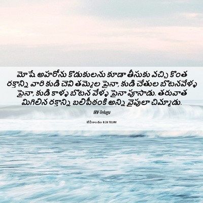 Picture 06 - లేవీకాండం 8:24 TELIRV - మోషే అహరోను - Bible Verse Picture