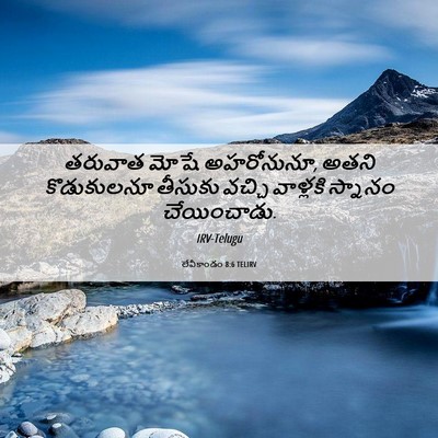 Picture 06 - లేవీకాండం 8:6 TELIRV - తరువాత మోషే - Bible Verse Picture