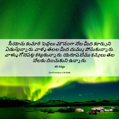 Picture 06 - విలాపవాక్యాలు 2:10 TELIRV - సీయోను కుమారి - Bible Verse Picture