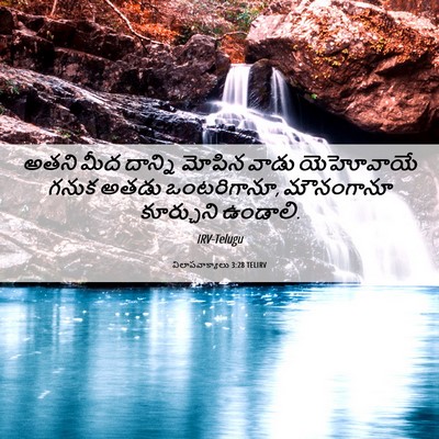 Picture 06 - విలాపవాక్యాలు 3:28 TELIRV - అతని మీద దాన్ని - Bible Verse Picture