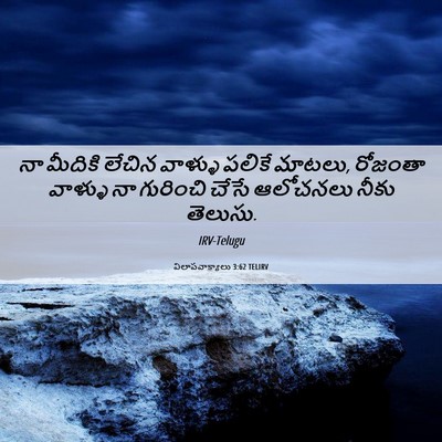 Picture 06 - విలాపవాక్యాలు 3:62 TELIRV - నా మీదికి లేచిన - Bible Verse Picture