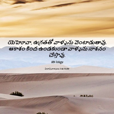 Picture 06 - విలాపవాక్యాలు 3:66 TELIRV - యెహోవా, ఉగ్రతతో - Bible Verse Picture