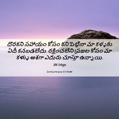 Picture 06 - విలాపవాక్యాలు 4:17 TELIRV - దొరకని సహాయం కోసం - Bible Verse Picture
