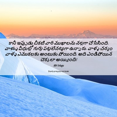 Picture 06 - విలాపవాక్యాలు 4:8 TELIRV - కానీ ఇప్పుడు - Bible Verse Picture
