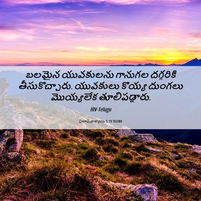 Picture 06 - విలాపవాక్యాలు 5:13 TELIRV - బలమైన యువకులను - Bible Verse Picture