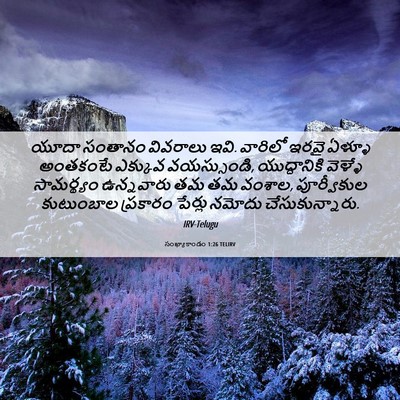 Picture 06 - సంఖ్యాకాండం 1:26 TELIRV - యూదా సంతానం - Bible Verse Picture