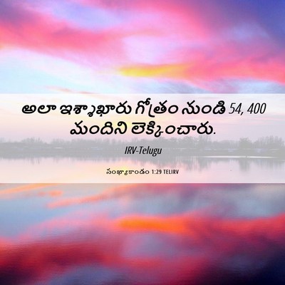 Picture 06 - సంఖ్యాకాండం 1:29 TELIRV - అలా ఇశ్శాఖారు - Bible Verse Picture