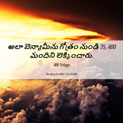 Picture 06 - సంఖ్యాకాండం 1:37 TELIRV - అలా బెన్యామీను - Bible Verse Picture