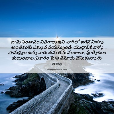 Picture 06 - సంఖ్యాకాండం 1:38 TELIRV - దాను సంతానం - Bible Verse Picture