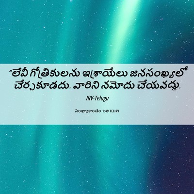 Picture 06 - సంఖ్యాకాండం 1:49 TELIRV - “లేవీ గోత్రికులను - Bible Verse Picture
