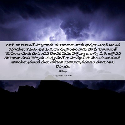 Picture 06 - సంఖ్యాకాండం 10:29 TELIRV - మోషే హోబాబుతో - Bible Verse Picture