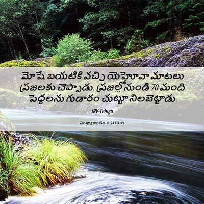 Picture 06 - సంఖ్యాకాండం 11:24 TELIRV - మోషే బయటికి వచ్చి - Bible Verse Picture