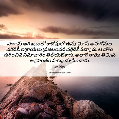 Picture 06 - సంఖ్యాకాండం 13:26 TELIRV - పారాను అరణ్యంలో - Bible Verse Picture