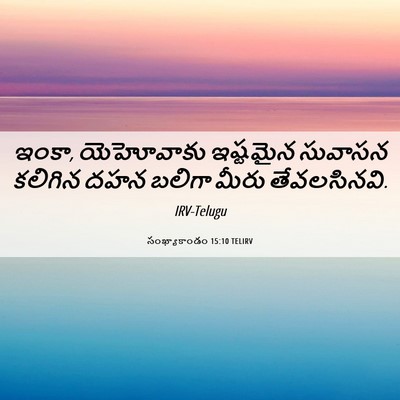 Picture 06 - సంఖ్యాకాండం 15:10 TELIRV - ఇంకా, యెహోవాకు - Bible Verse Picture
