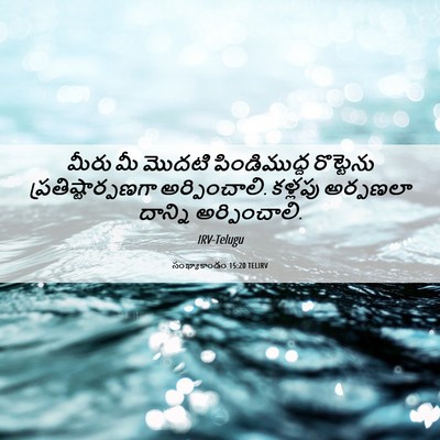 Picture 06 - సంఖ్యాకాండం 15:20 TELIRV - మీరు మీ మొదటి - Bible Verse Picture