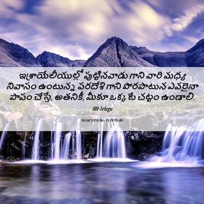 Picture 06 - సంఖ్యాకాండం 15:29 TELIRV - ఇశ్రాయేలీయుల్లో - Bible Verse Picture