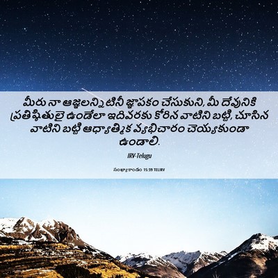 Picture 06 - సంఖ్యాకాండం 15:39 TELIRV - మీరు నా - Bible Verse Picture