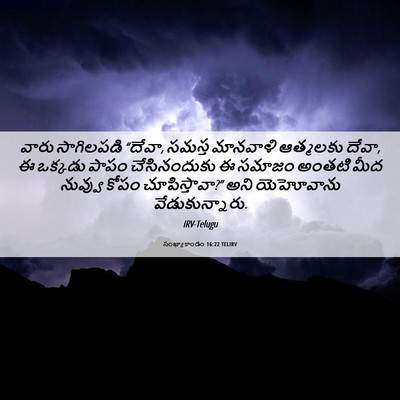 Picture 06 - సంఖ్యాకాండం 16:22 TELIRV - వారు సాగిలపడి - Bible Verse Picture