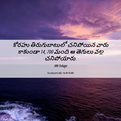 Picture 06 - సంఖ్యాకాండం 16:49 TELIRV - కోరహు - Bible Verse Picture